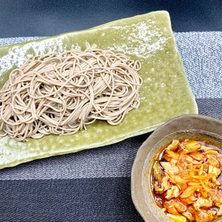 ピリ辛つけダレで食べるもり蕎麦☆彡